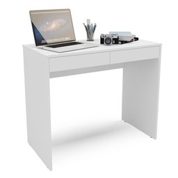 Escrivaninha Mesa Escritório Tijuca 2 Gavetas 90cm Branca - 10 Escrivaninha Mesa Escritório Tijuca 2 Gavetas 90cm Branca - 10