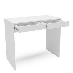Escrivaninha Mesa Escritório Tijuca 2 Gavetas 90cm Branca - 4 Escrivaninha Mesa Escritório Tijuca 2 Gavetas 90cm Branca - 4