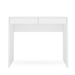Escrivaninha Mesa Escritório Tijuca 2 Gavetas 90cm Branca - 3 Escrivaninha Mesa Escritório Tijuca 2 Gavetas 90cm Branca - 3