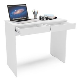 Escrivaninha Mesa Escritório Tijuca 2 Gavetas 90cm Branca - 6 Escrivaninha Mesa Escritório Tijuca 2 Gavetas 90cm Branca - 6