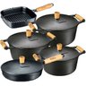 Jogo 5 Pçs Caçarolas + 2 Frigideiras Ferro Panela Mineira - 1