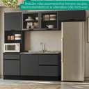 Ver imagem 2 de Cozinha Armário 4 Peças Paneleiro Balcão para Pia Etna Grafite Poliman