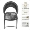 Cadeira de Jantar Milão Aluminio e Croche Náutico 4 Unidades - Preta - 3
