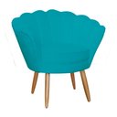 Ver imagem 3 de Conjunto Pétala Namoradeira e 2 Poltronas Para Sala de Estar Suede Azul Turquesa - LM DECOR