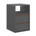 Ver imagem 1 de Mesa de Cabeceira Select 2 Gavetas MDF Titânio Belmax