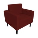 Ver imagem 2 de Poltrona Estofada Para Quarto Closet Leticia Slim Suede Vermelho Bordo - LM DECOR