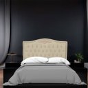 Ver imagem 2 de Cabeceira Casal Queen Estofada para Cama Box Maitê Veludo Bege