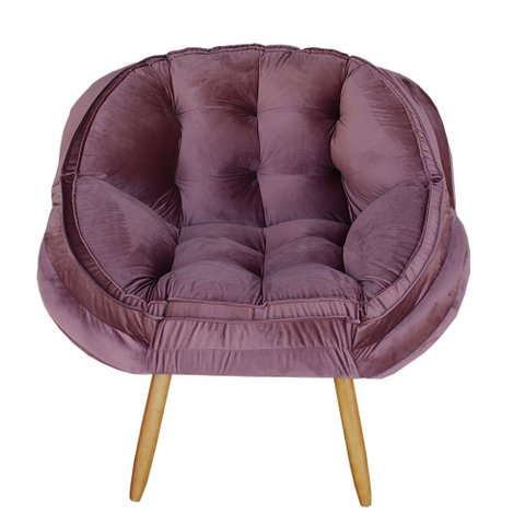 Poltrona Decorativa Sala de Estar Pérola MV Estofados Púrpura
