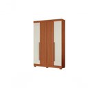 Ver imagem 2 de Guarda Roupa Solteiro Ripado 4 Portas de Bater 2 Gavetas MDP Cinamomo Off White Aramóveis 154cm