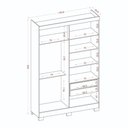 Ver imagem 4 de Guarda Roupa Solteiro Ripado 4 Portas de Bater 2 Gavetas MDP Cinamomo Off White Aramóveis 154cm