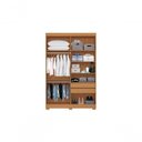 Ver imagem 5 de Guarda Roupa Solteiro Ripado 4 Portas de Bater 2 Gavetas MDP Cinamomo Off White Aramóveis 154cm