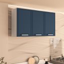 Ver imagem 1 de Armário de Cozinha Aéreo Amara 120x66cm com 3 Portas Branco/Azul 250023