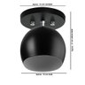 Lustre Plafon Bola 15 cm Redonda Preto - 3