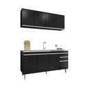 Ver imagem 4 de Cozinha Compacta Lorena 160cm 8 Portas 2 Gavetas Preto Maderatto Móveis