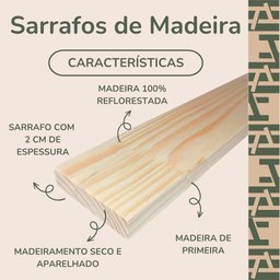 10 Sarrafos de Madeira Tábuas para Construção e Projetos Bricolagem - 9,5x2x120cm - 3