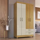 Ver imagem 1 de Guarda-roupa Solteiro 4 Portas 2 Gavetas Rp2426 Ipê/cristalo - Decibal