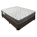 Ver imagem 1 de Cama Box Casal Sintético + Colchão de Molas Ensacadas Sereneprime 138x188x58cm Marrom