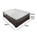 Ver imagem 3 de Cama Box Casal Sintético + Colchão de Molas Ensacadas Sereneprime 138x188x58cm Marrom