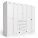 Ver imagem 2 de Guarda-Roupa Infantil 6 Portas 4 Gavetas Americano Branco