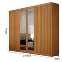 Ver imagem 6 de Guarda Roupa Casal 6 Portas New Braga Ripado com Espelho Cinamomo – Leifer Móveis