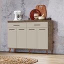 Ver imagem 2 de Balcão Letícia Cor:canela Off White - Balcão para Cozinha - Mizza Decor