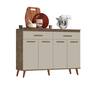Balcão Letícia Cor:canela Off White - Balcão para Cozinha - Mizza Decor