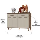 Ver imagem 3 de Balcão Letícia Cor:canela Off White - Balcão para Cozinha - Mizza Decor