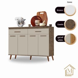 Balcão Letícia Cor:canela Off White - Balcão para Cozinha - Mizza Decor - 5