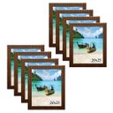 Ver imagem 1 de Kit 8 Molduras Porta Retrato 20x25 3cm Relevo Marrom