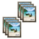 Ver imagem 1 de Kit 6 Molduras Porta Retrato 20x25 3cm Relevo Prateado