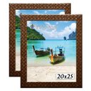 Ver imagem 1 de Kit 2 Molduras Porta Retrato 20x25 3cm Relevo Marrom