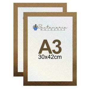 Kit 2 Porta Retrato Molduras A3 30x42 Dourado
