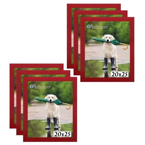 Kit 6 Porta Retrato Molduras 20x25 Vermelho