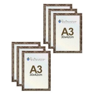 Kit 6 Porta Retrato Molduras A3 30x42 Marrom