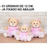 Abajur Ursinha Bailarina Branco com Cúpula Bege - 33cm - 3