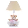 Abajur Ursinha Bailarina Branco com Cúpula Bege - 33cm - 1