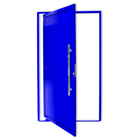 Porta Pivotante Alumínio Lambril c/Puxador D.Azul 120 Brimak