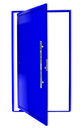 Ver imagem 1 de Porta Pivotante Alumínio Lambril c/Puxador D.Azul 120 Brimak