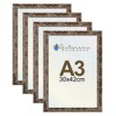 Ver imagem 1 de Kit 4 Porta Retrato Molduras A3 30x42 Marrom