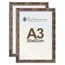 Ver imagem 1 de Kit 2 Porta Retrato Molduras A3 30x42 Marrom