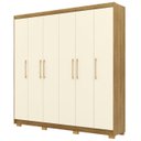 Ver imagem 1 de Guarda Roupa Casal 223cm 6 Portas Pako Nature/champanhe V02 - Mpozenato