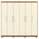 Ver imagem 6 de Guarda Roupa Casal 223cm 6 Portas Pako Nature/champanhe V02 - Mpozenato