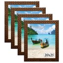 Ver imagem 1 de Kit 4 Molduras Porta Retrato 20x25 3cm Relevo Marrom
