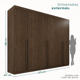 Guarda-roupa Casal 6 Portas 8 Gavetas Florianópolis 100% MDF  - 3