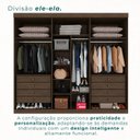 Ver imagem 6 de Guarda-Roupa Casal 6 Portas 8 Gavetas Florianópolis 100% MDF Marrom/New Canion