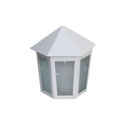 Luminária Veneza Parafusar na Parede Alumínio Branco 19x12cm Ouro Minas