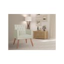 Ver imagem 3 de Poltrona Decorativa Nina Capitonê Suede Verde Pés Madeira Mz Decor