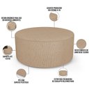 Ver imagem 3 de Puff Redondo Orgânico para Living 90cm Lola W01 Linho Bege Escuro - Lyam Decor