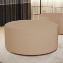 Ver imagem 1 de Puff Redondo Orgânico para Living 90cm Lola W01 Linho Bege Escuro - Lyam Decor