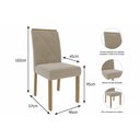 Ver imagem 5 de Conjunto: Mesa Sala Jantar Flora Tampo Madeirado C/ Vidro 109cm e 4 Cadeiras Fernanda Cinamomo/off